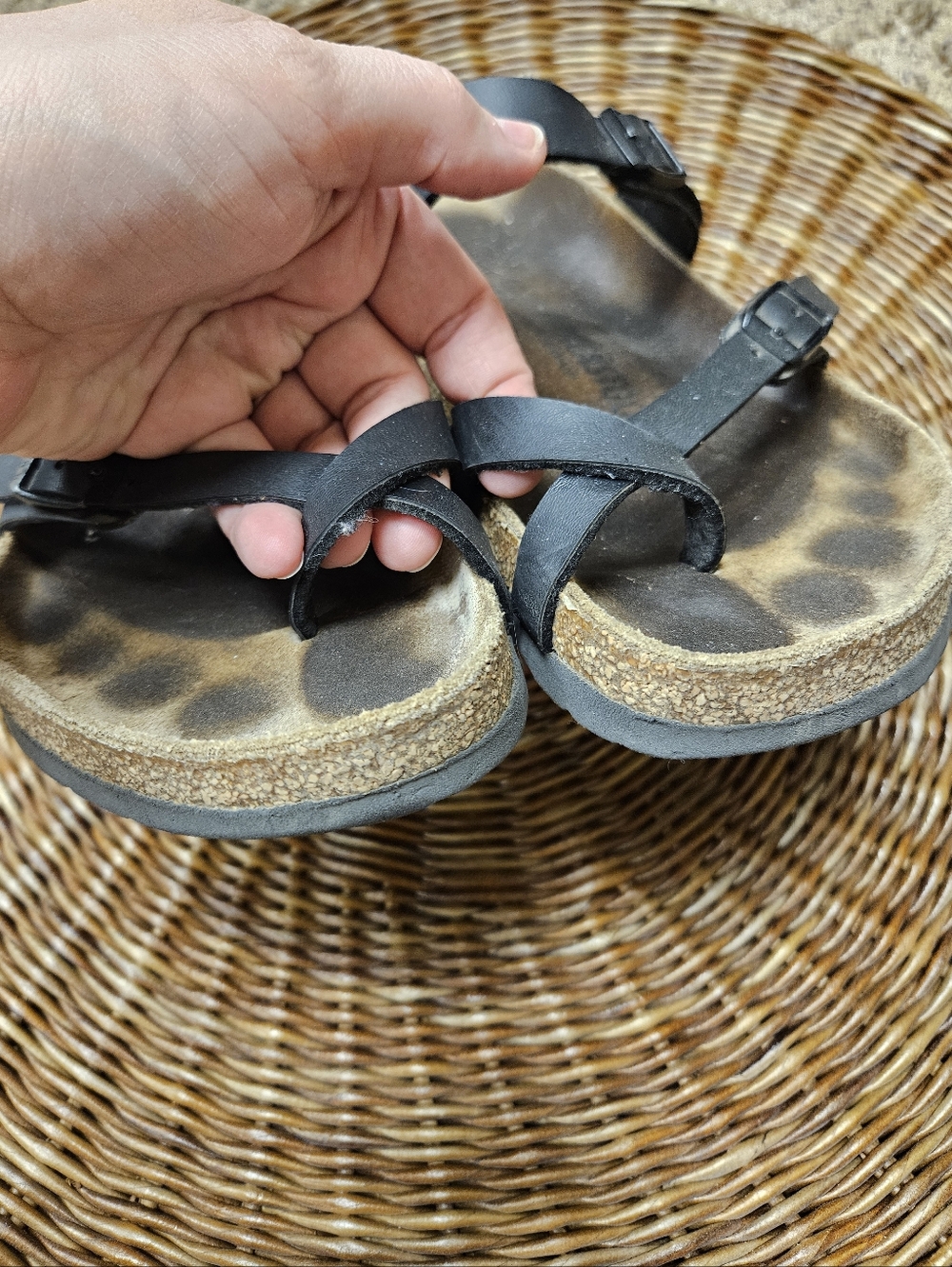 Birkenstock Miyari Leather Sandals Black Size 40 - Picture 3 of 9